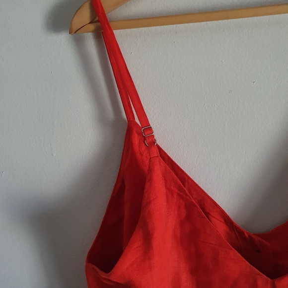 Reformation Honolulu Camisole Top | Red | Linen | Size L - Picture 9 of 9